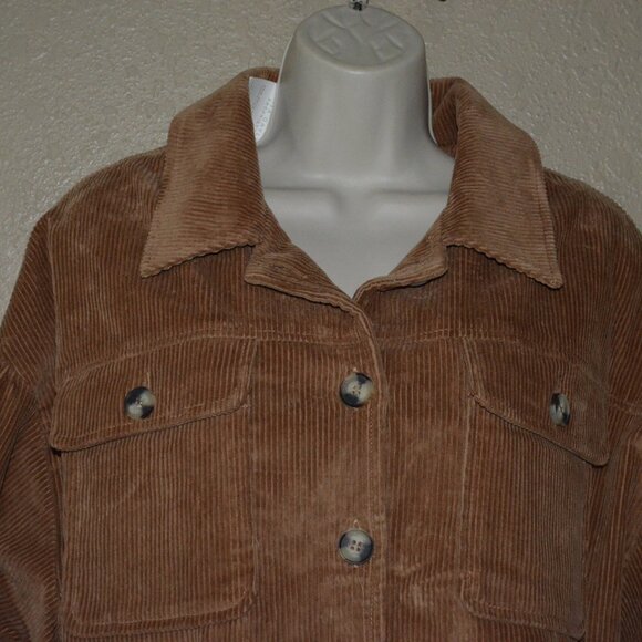 NWT $298 Sz L Xirena Brown Almond Tobin Crop Corduroy Jacket - Picture 3 of 8